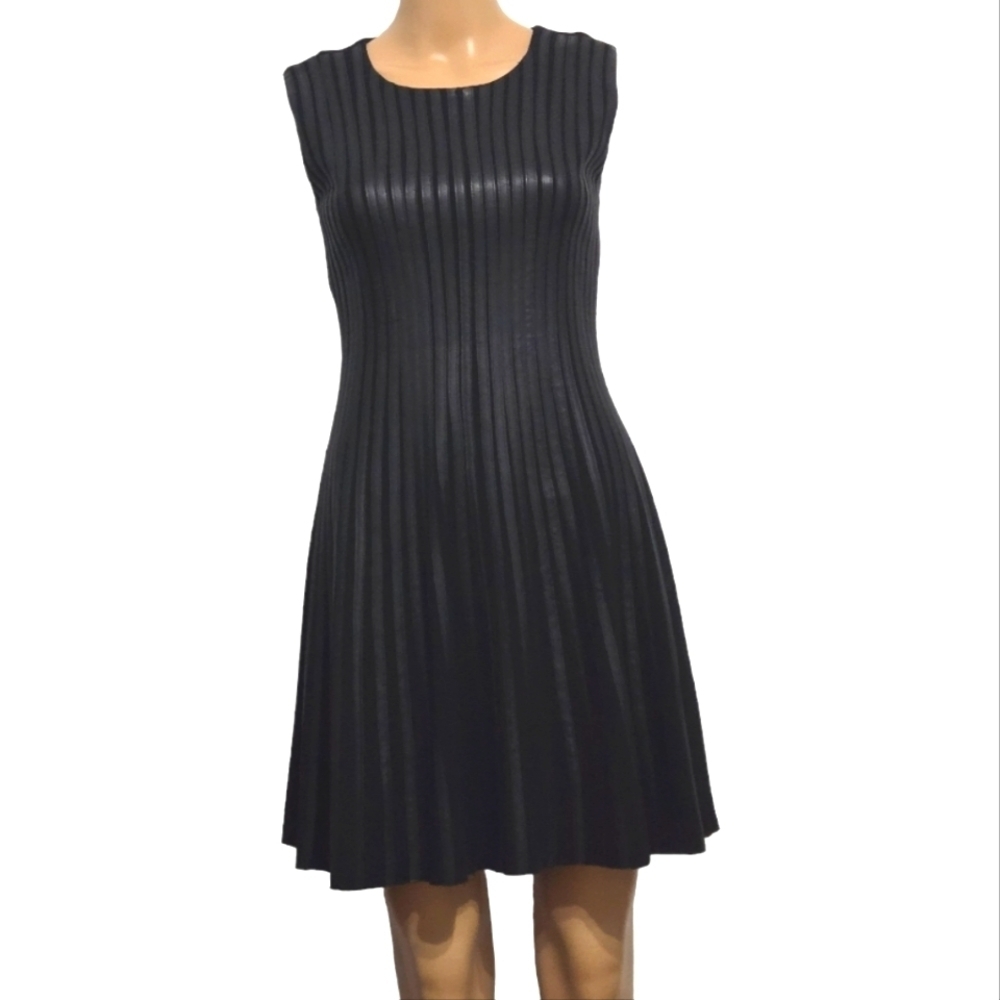 Bailey 44 Black Sleeveless Pleated Midi Dress